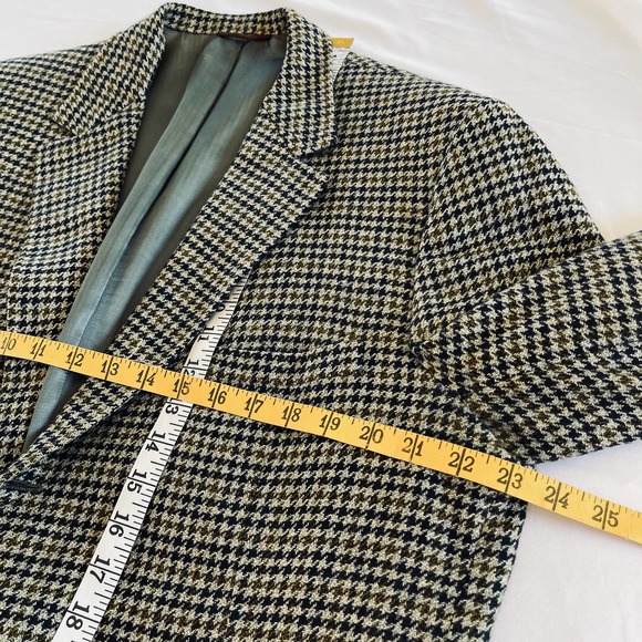 Hart Schaffner Marx CASHMERE Classic Houndstooth Blazer Sport Coat 44L - Picture 9 of 12